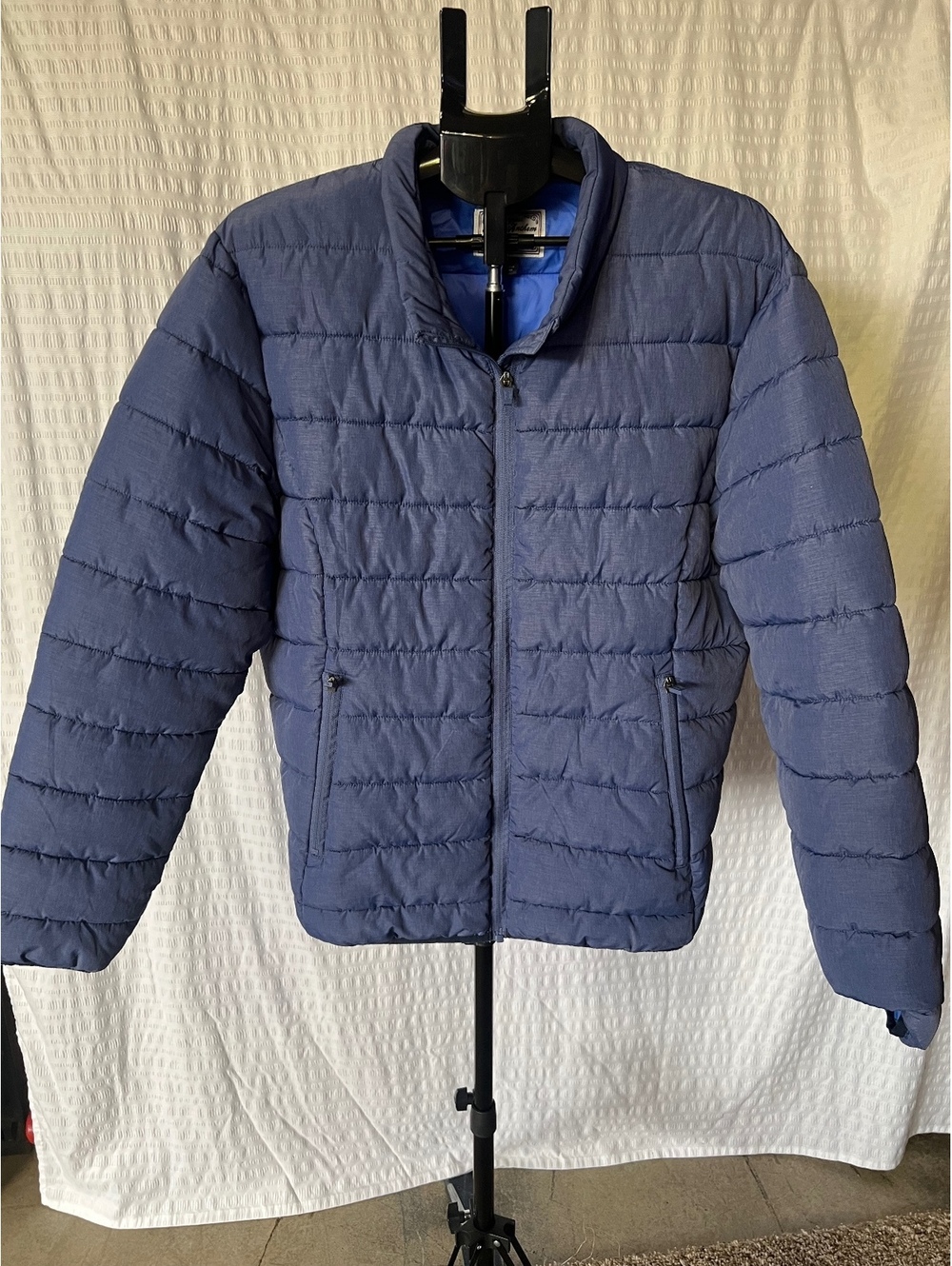 Flag & Anthem Dry Goods Supply Men’s Blue Puffer Jacket Quilted Full Zip